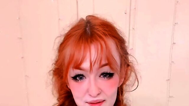 Violet lovely amateur redhead woman toying