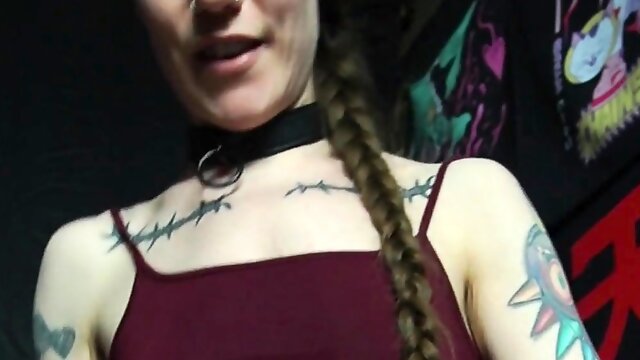 Small tit nubile in stockings masturbates