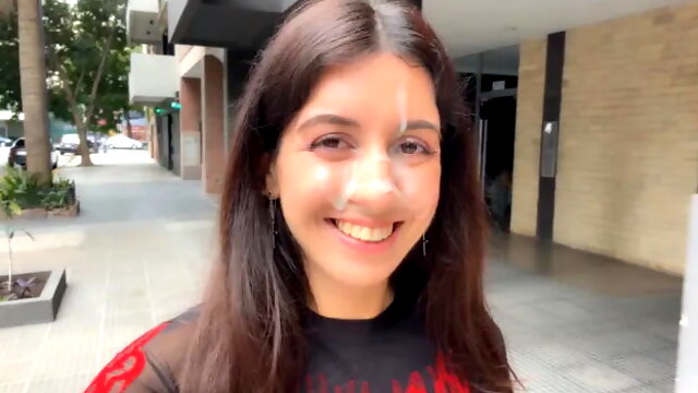 Facial Cumshot Before Public Walk