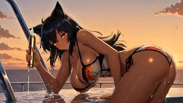 Caramel Skin Yacht Babe Toy Runway - Gold Vibe, Pearl Beads & Wet Squirting Show