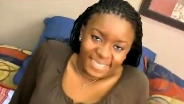 Ebony Amateur Gives a Blowjob and Handjob to a Lucky White C