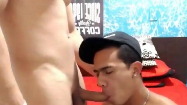 No condom Fellatio with Chris and Youngster Mate on Cam