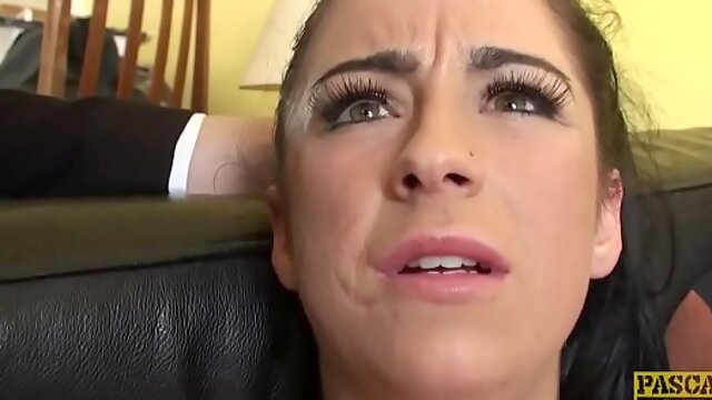 Inked british bird masturbating for guy