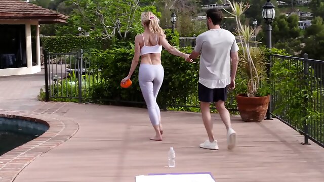 Yoga MILF Fucks The Neighbor When His Ball Lands In Her Yard