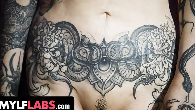 Mylf - Gorgeous Tattooed MILF With Big Tits Shows Off Her Skills Handling Big Cocks