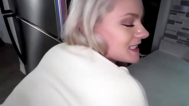 MomCreep  -  Blonde Hot MILF Stepmom Fucks stepson In Kitchen- Lisey Sweet