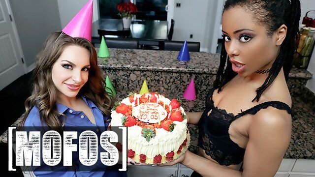 Mofos - Petite Kimmy Granger Makes Her Mans Birthday Extra Special With The Sexy Kira Noirs Help