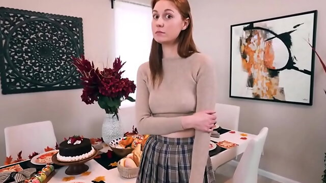 SisLovesMeHD - Cute Redhead Teen Stepsister Fucked By Step Brother On Dinner Table POV - Ellie Murphy