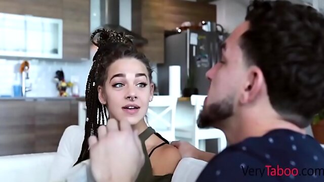 Jealous stepsister fucks me after GF leaves