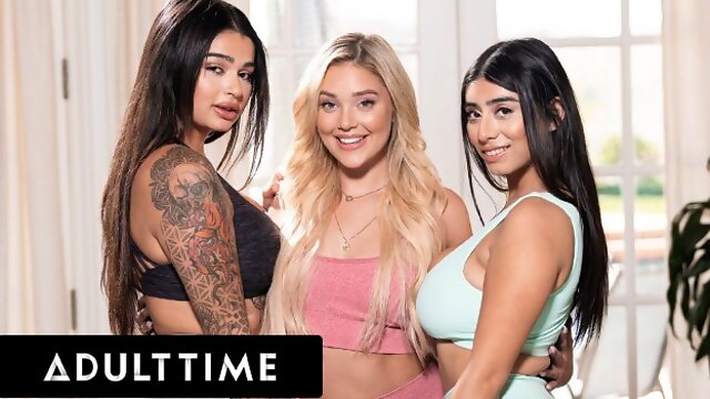 ADULT TIME - Violet Myers & Carolina Cortezs WILD THREESOME With Their Curvy Yoga Instructor!