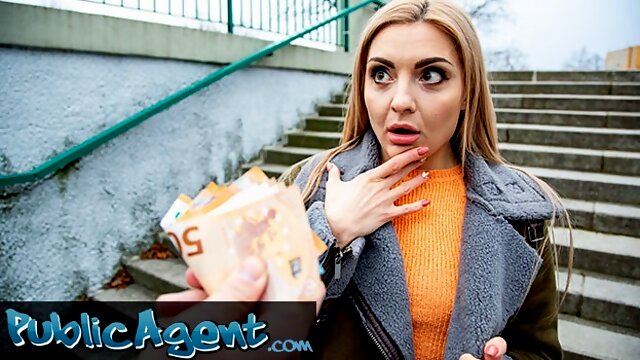 Public Agent Russian Blonde Caty Kiss Loves a Big Cock