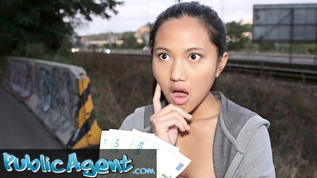 Public Agent Agent fucks Asian babe May Thai doggy style