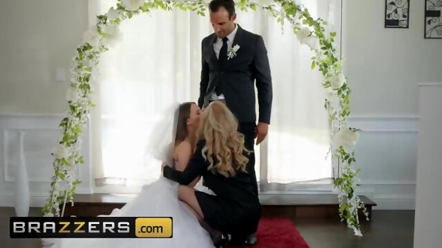 Brazzers - Husband and bride to be get shared by hot milf