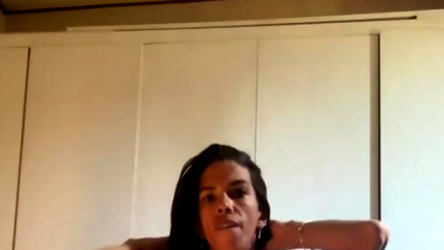 Transvestite Showing His Penis Getting Hard, Part 1