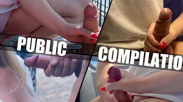 Compilation Handjob, Cumshot Compilation, Car