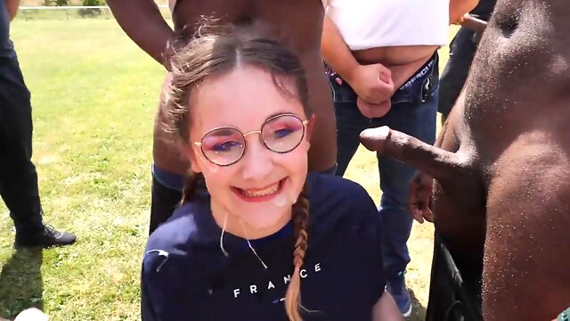 Bukkake, Avrunkning, Amatör, Glasögon, Utomhus