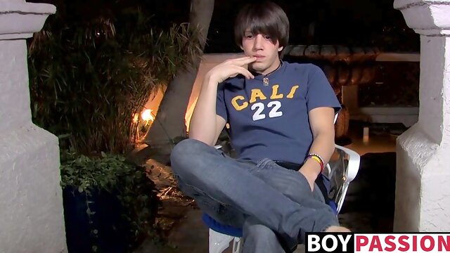 Interviewed young twink Jordan Long masturbates and cums