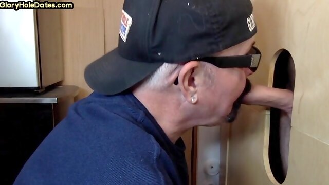 Gloryhole gay loves blowing nice cock after stroking it
