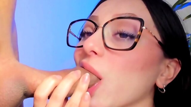 Horny Brunette Worships Thick Cock POV