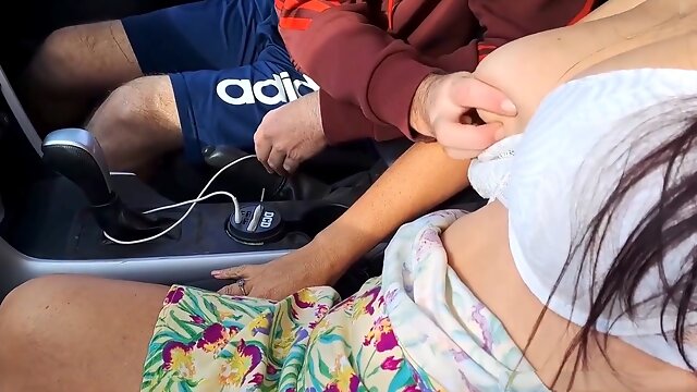 Hotwife husband observes his wife give a stranger suck off in public!
