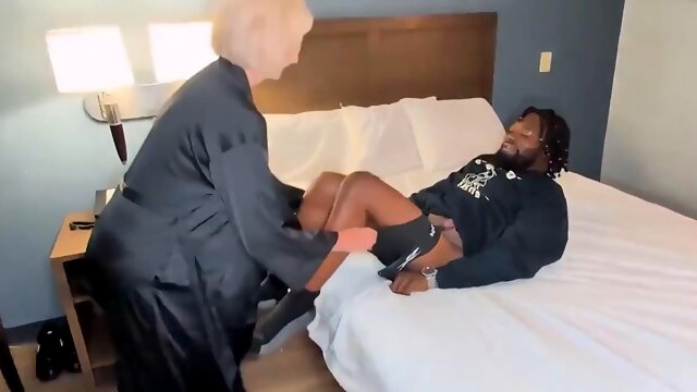 GILF Takes Hotel BBC Cumshot