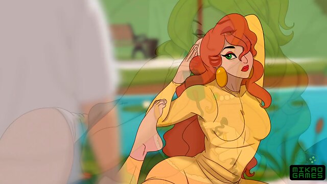 Animated housewife cheats in cartoon fantasy with multiple lovers