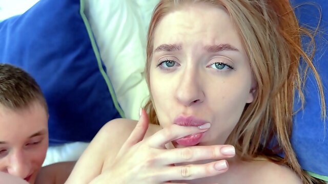 Petite Russian redhead Crystal White enjoys rimming before deep oral with Nick Morris