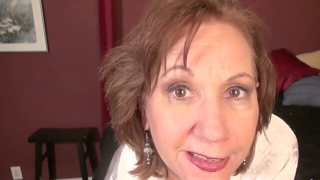 Mature brunette Texas Presley films a solo POV session at home with taboo tension