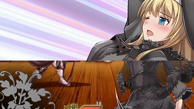 Blonde with a massive anime-style ass gets creampie in Saint Emiliana hentai game fantasy