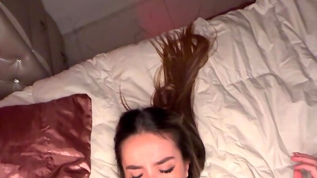 Tanned colombiana enjoys his big cock in a quickie POV
