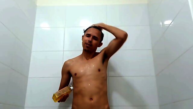 Shower AT nailing WORK furry BIG COCK ARMPITS