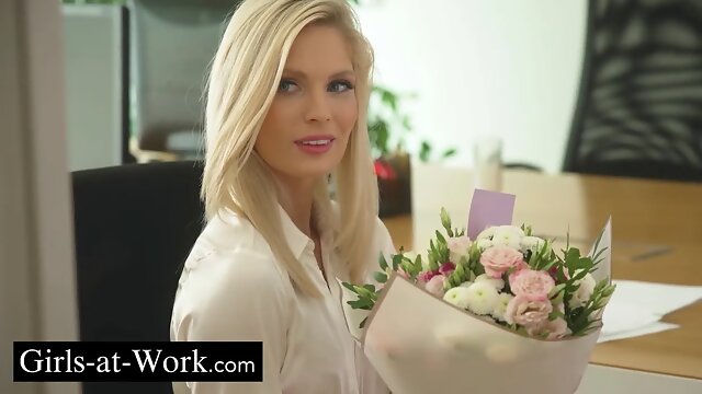 Blondine, Påkledd, Nylon, Strømper