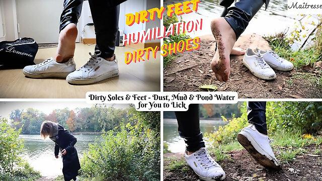 Dirty Feet and Dirty Shoes Soles - Dust, Mud & Pond Water for You to Lick - Mistress Julia