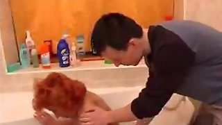 Redheaded Granny Fucked in Bath