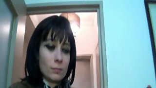 Darksome haired Amandine screwed