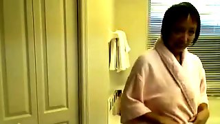Lewd Oriental Granny Copulates her Vagina in the Hawt Tube