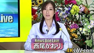 Japanese News Bukkake, Japanese Anchor