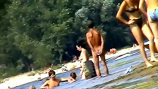 Hot mature women filmed by a voyeur on the nudist beach