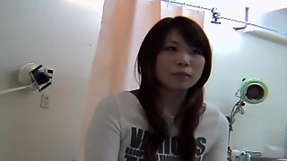 Hottie.s Japanese cunt became wet at a naughty pussy exam