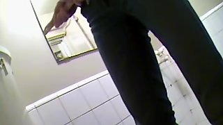 Japanese girls taking a pee in voyeur Japanese toilet video