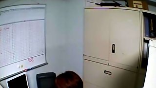 Naughty Jap sucks of her boss in voyeur office sex video