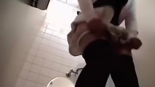 Japanese hottie got fucked from behind in a toilet