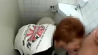 Japanese vixen had sex with her boyfriend in a toilet