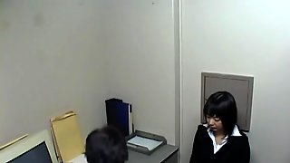 Hot Jap chick strips for her boss in spy cam Asian video