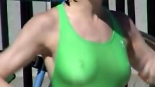 Green Swimsuit, Swimsuit Candid