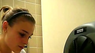 Teen masturbating on school toilet
