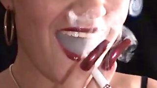 Hot Mature Cougar With Sexy Nails Smoking Dom