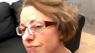 MILF with glasses gets fucked hard