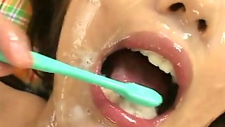 Arika Takarano - Bukkake Semen Toothpaste!