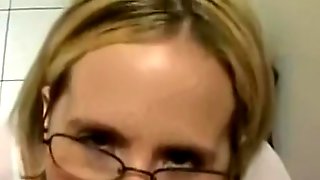 Nasty mother Id like to fuck in glasses blows and takes a facial